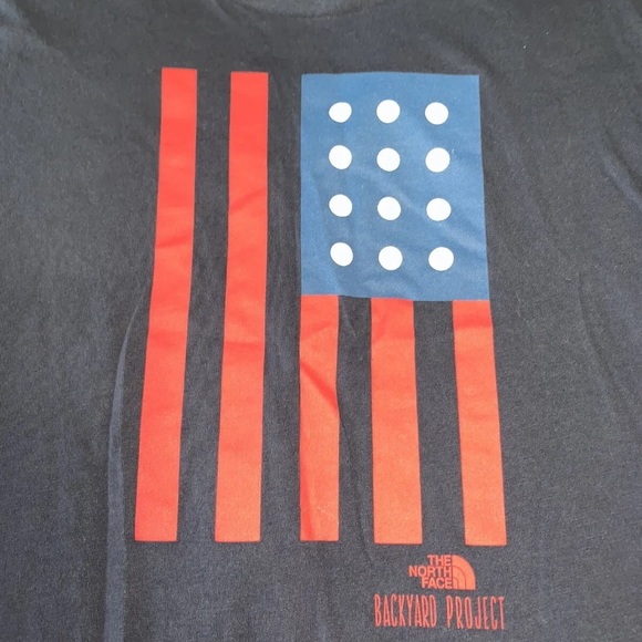 The North Face American Flag Style Shirt Red White Blue Stars USA Medium B30 - Picture 3 of 5